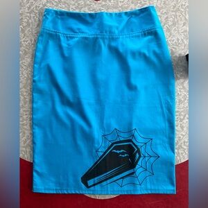 Vibrant Blue Women's Pencil Skirt Size Medium with Slit